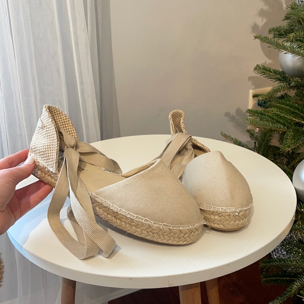 Lace up ballet flats